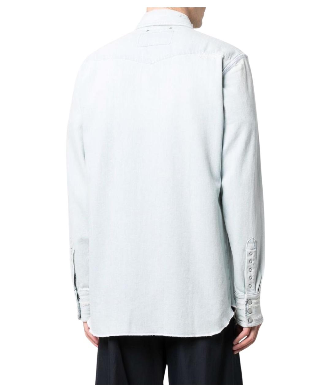 GOLDEN GOOSE DELUXE BRAND Голубая хлопковая классическая рубашка, фото 4