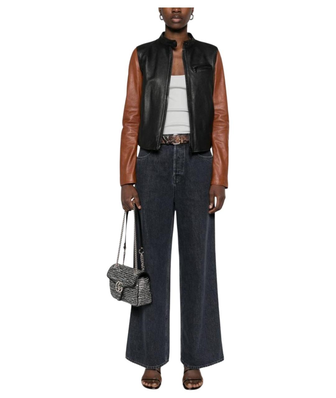 GUCCI Черные хлопковые прямые брюки, фото 3