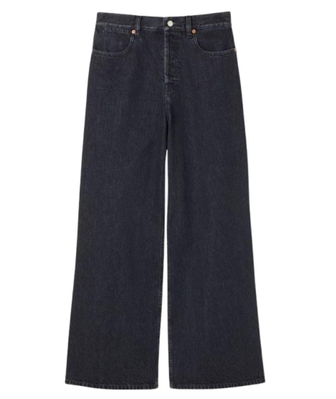 GUCCI Черные хлопковые прямые брюки, фото 1