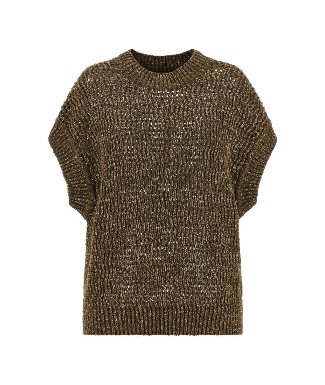 MAX MARA STUDIO Хаки хлопковый джемпер / свитер, фото 1