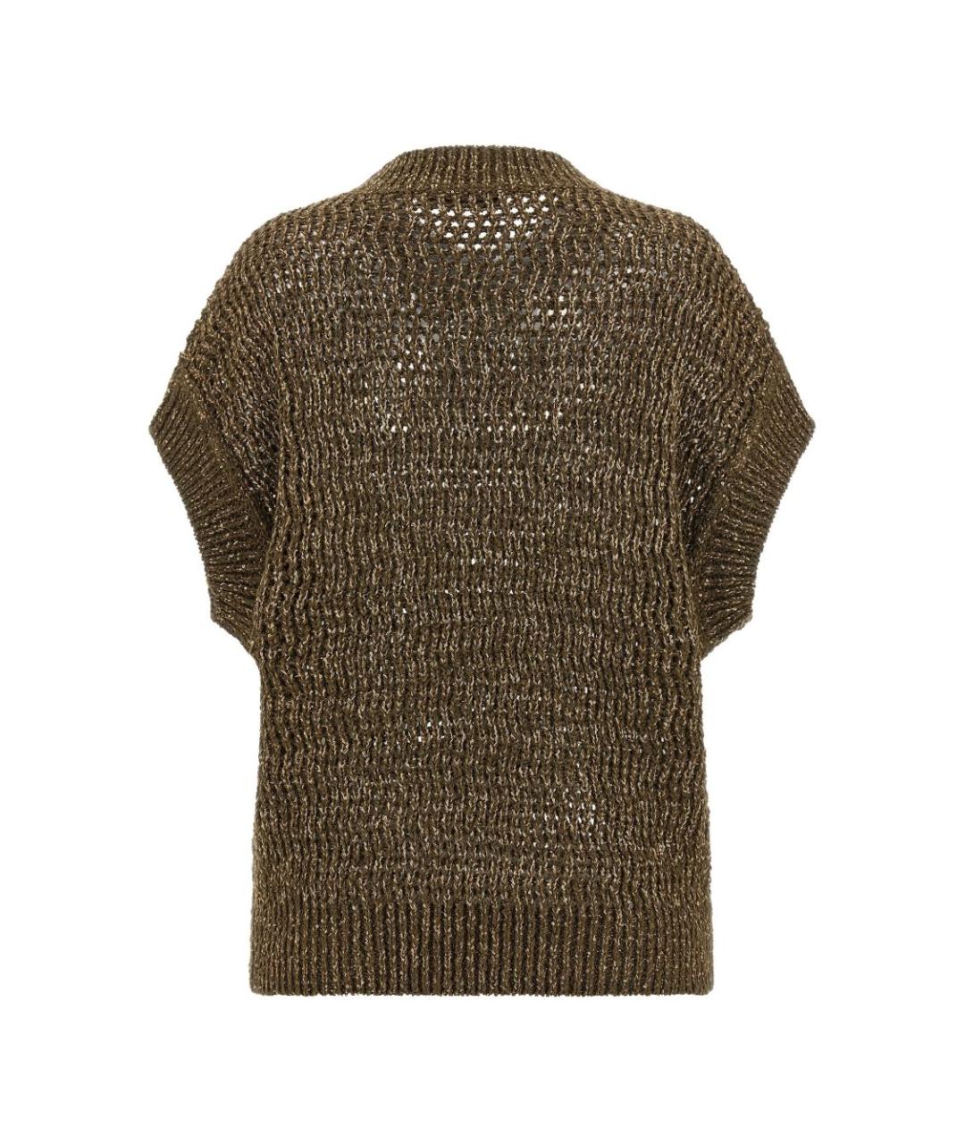 MAX MARA STUDIO Хаки хлопковый джемпер / свитер, фото 4