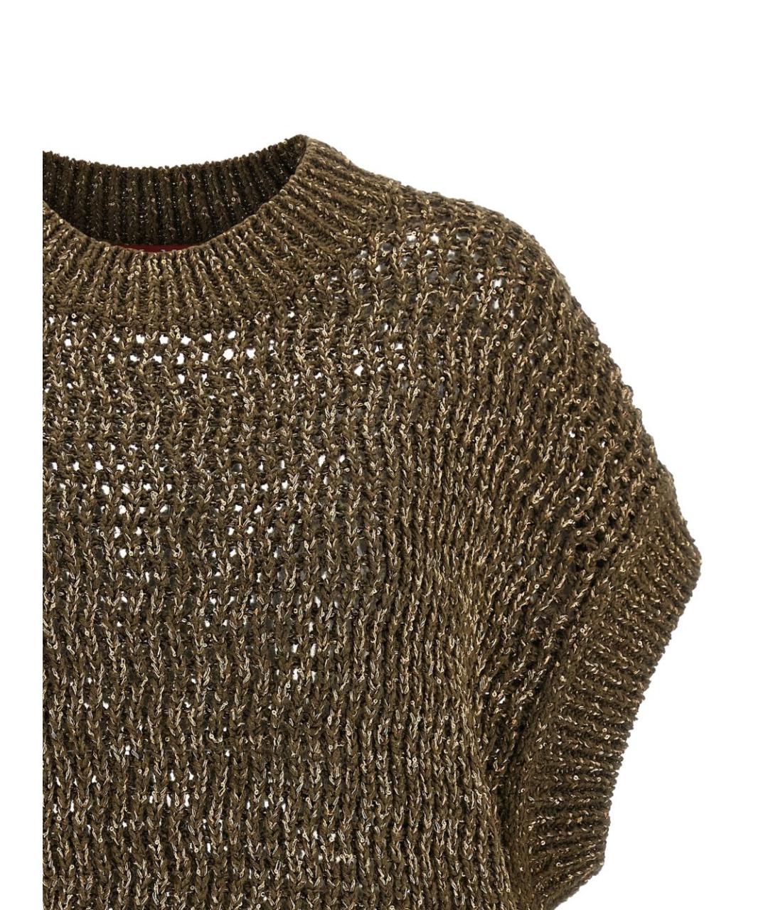 MAX MARA STUDIO Хаки хлопковый джемпер / свитер, фото 2