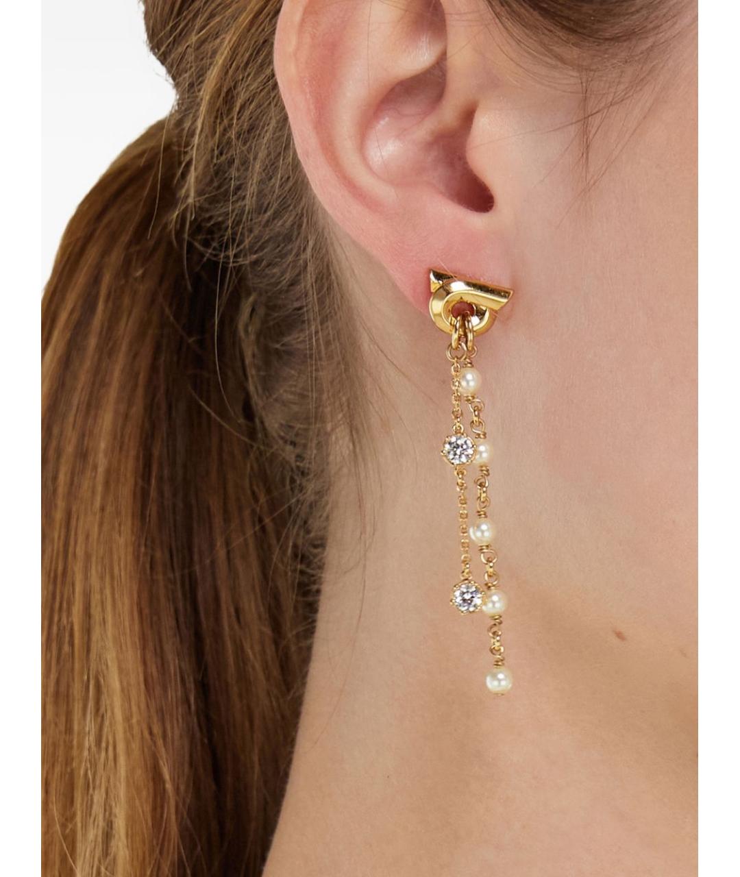 FERRAGAMO Золотые металлические серьги, фото 2