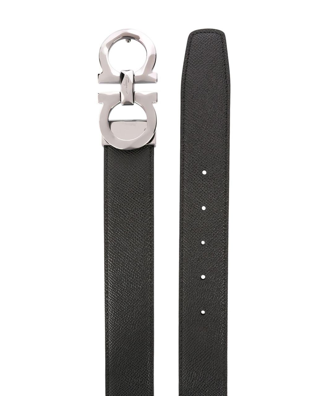 FERRAGAMO Черный кожаный ремень, фото 2