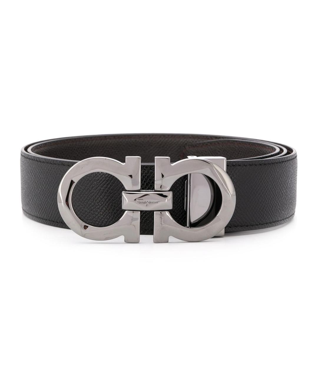 FERRAGAMO Черный кожаный ремень, фото 1