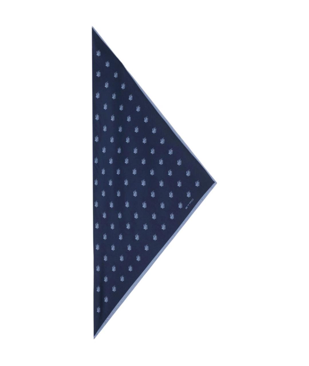 ETRO Синий шелковый платок, фото 1