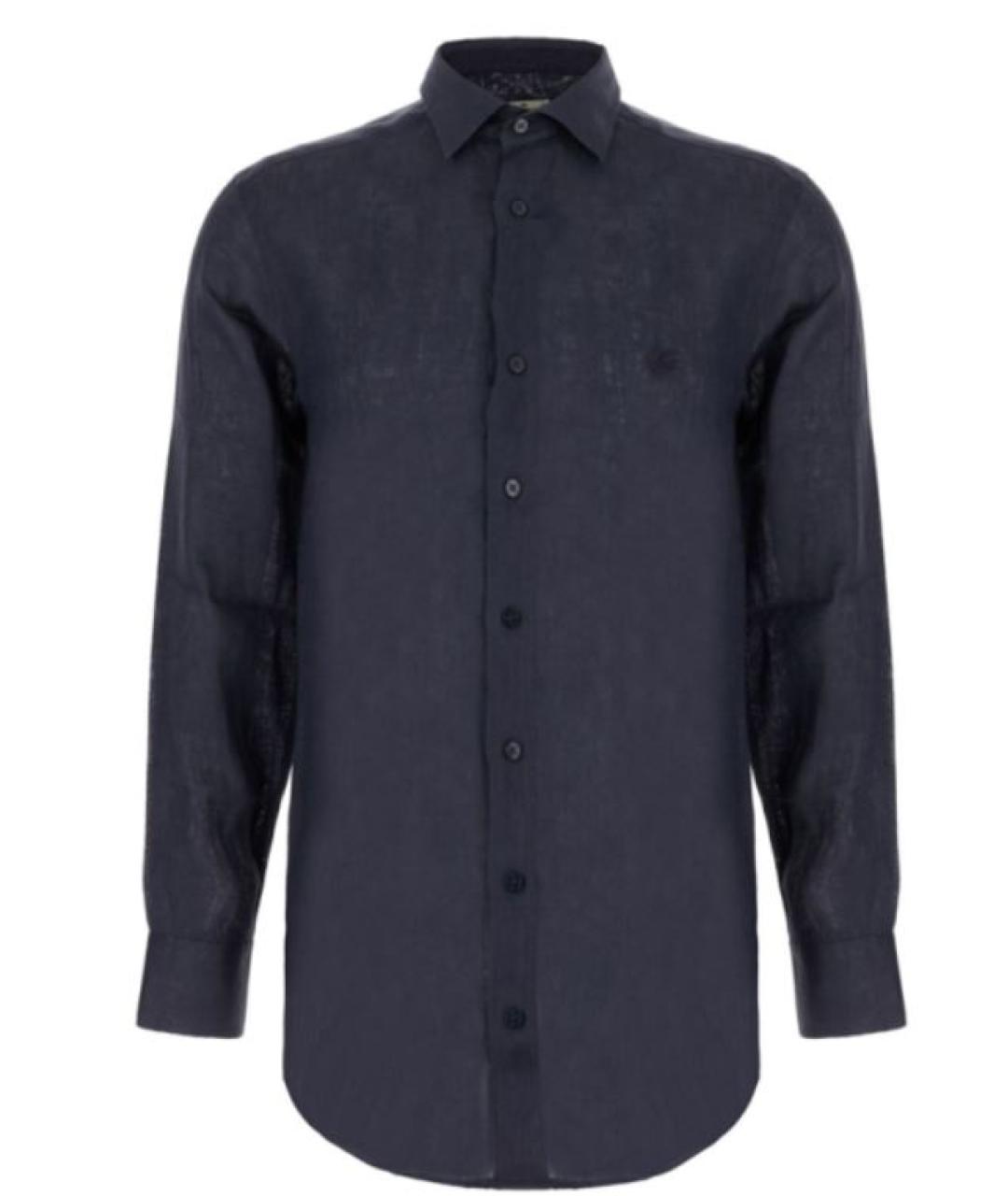 ETRO Темно-синяя хлопковая классическая рубашка, фото 1