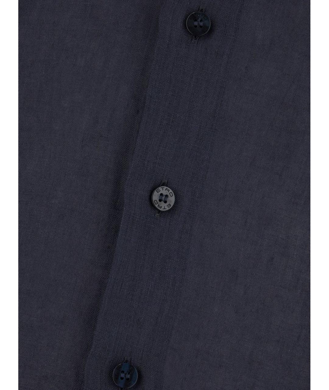 ETRO Темно-синяя хлопковая классическая рубашка, фото 3