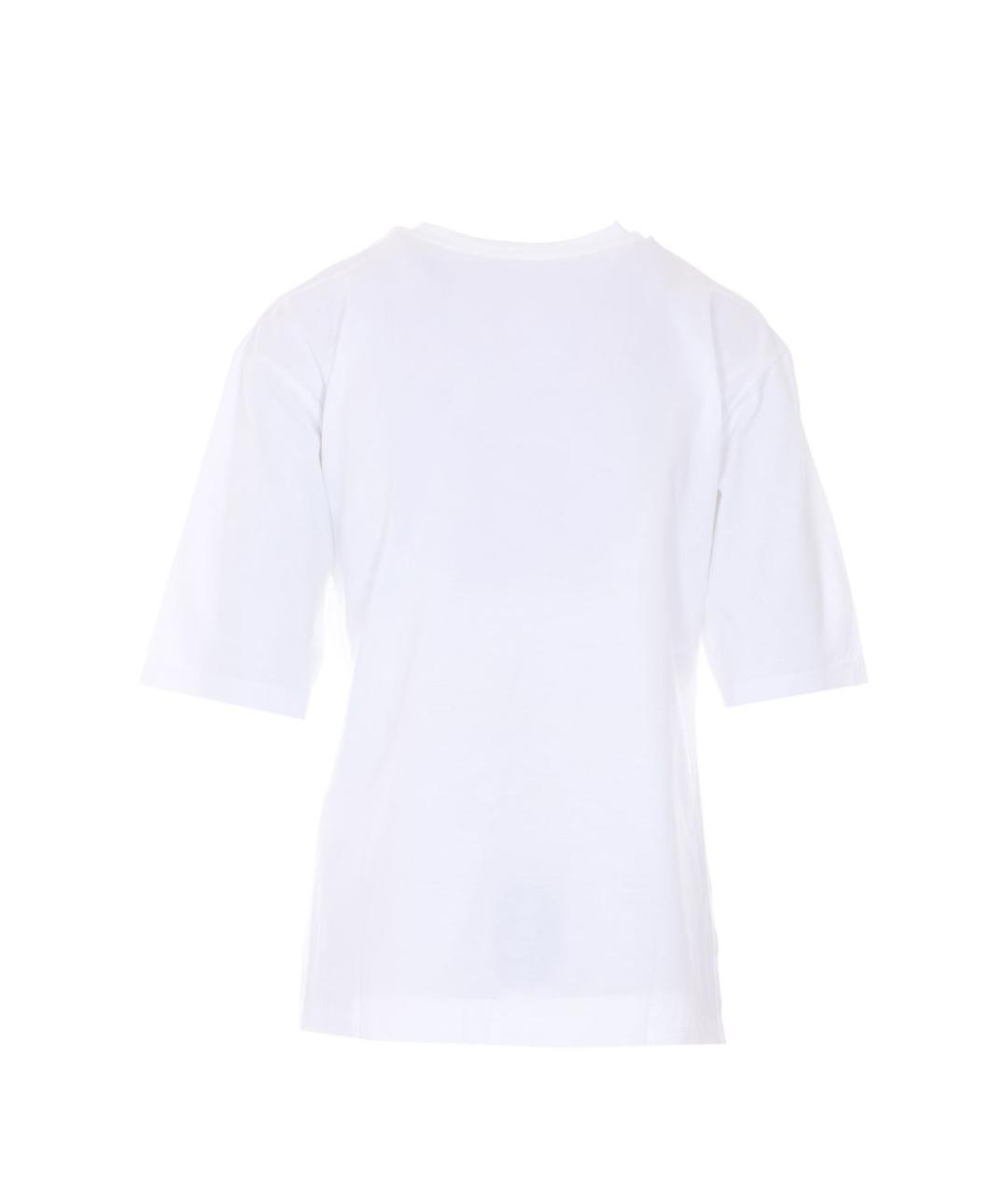 TWIN-SET Белая хлопковая футболка, фото 4