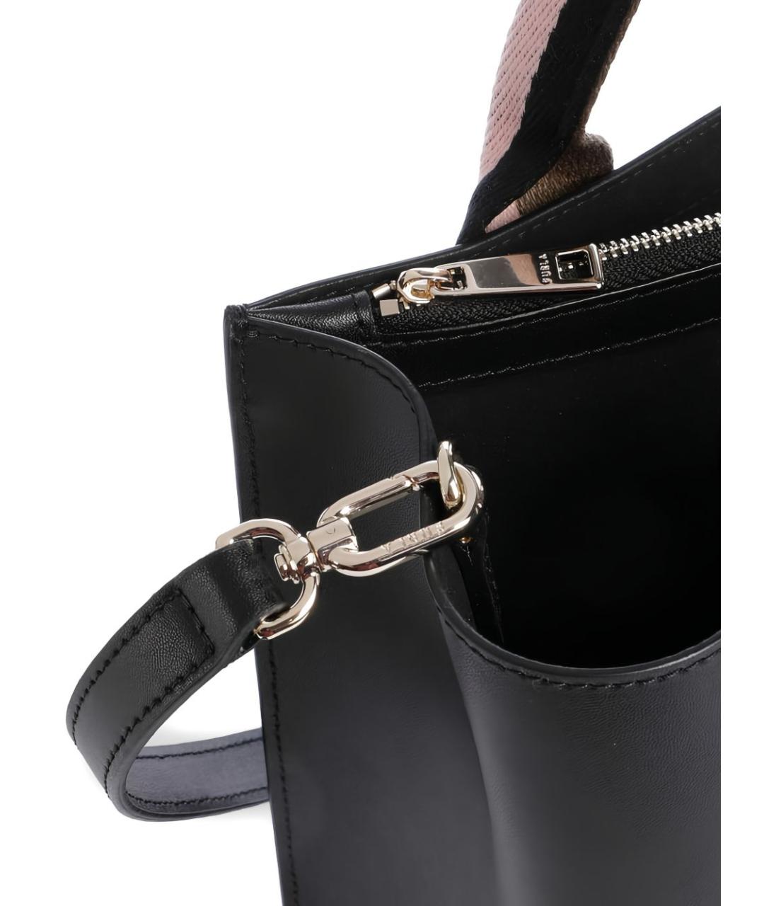 FURLA Черная кожаная сумка тоут, фото 3