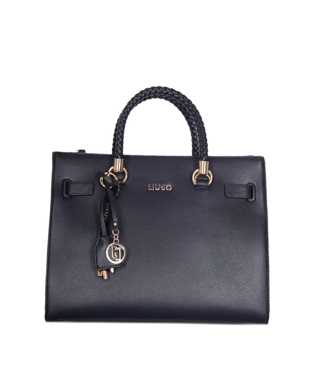 LIU JO Черная кожаная сумка тоут, фото 1