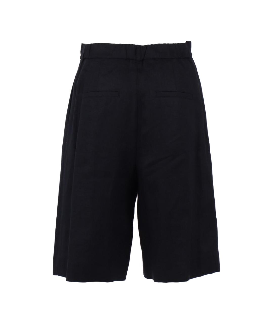 MAX MARA STUDIO Черные льняные шорты, фото 2