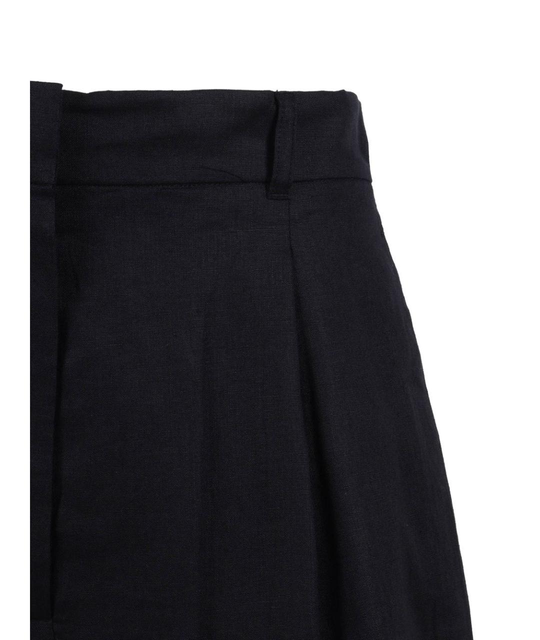 MAX MARA STUDIO Черные льняные шорты, фото 3