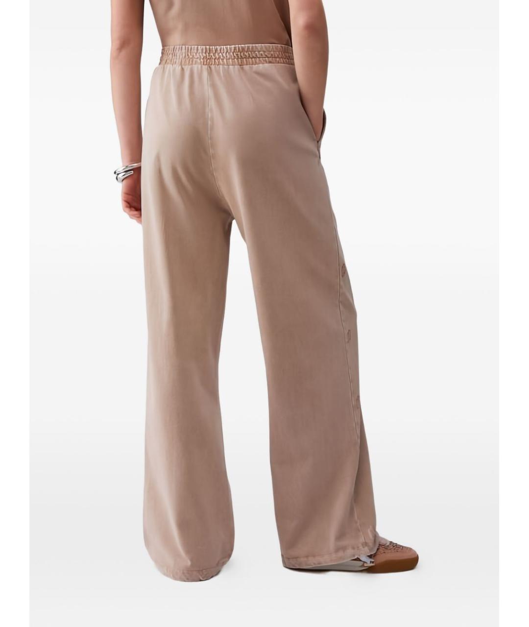 LIU JO Бежевые хлопковые прямые брюки, фото 5