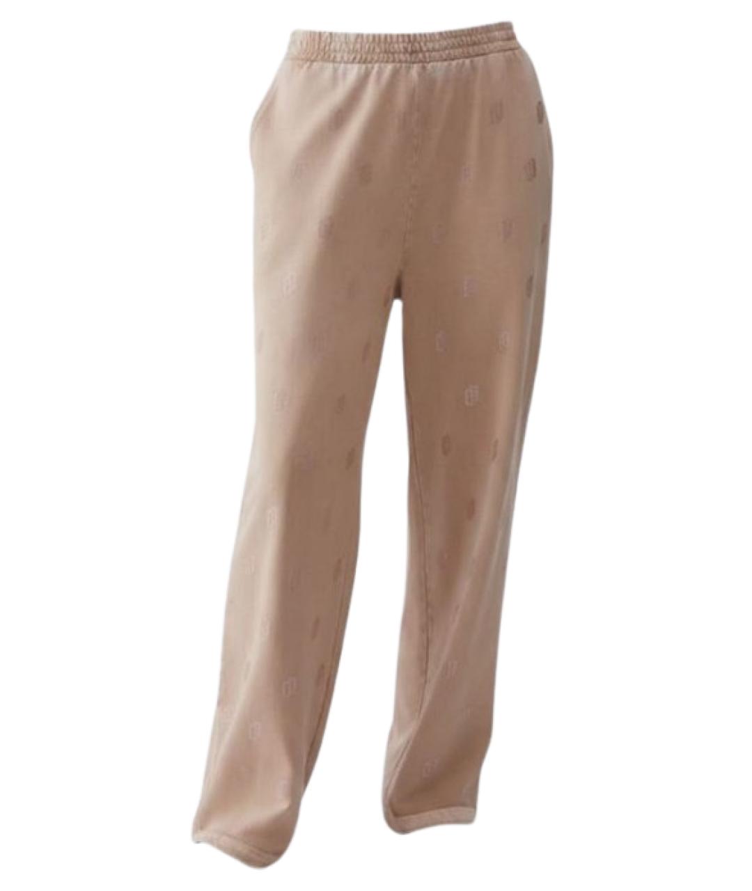 LIU JO Бежевые хлопковые прямые брюки, фото 1