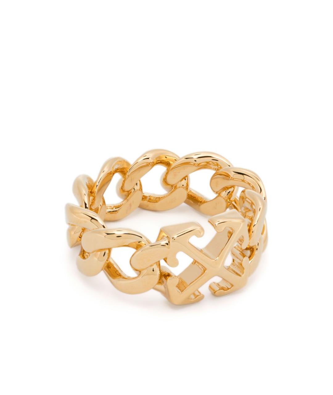 OFF-WHITE Золотое металлическое кольцо, фото 1