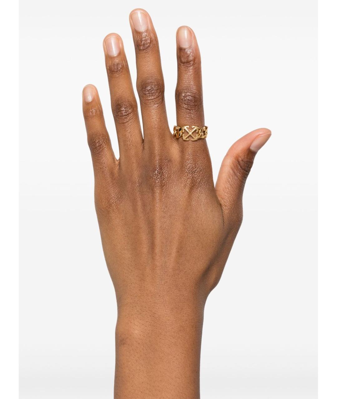 OFF-WHITE Золотое металлическое кольцо, фото 2