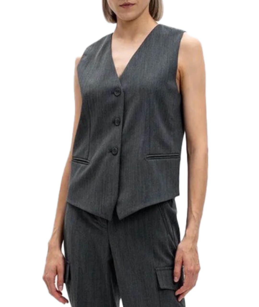 TWIN-SET Серый полиэстеровый жилет, фото 4