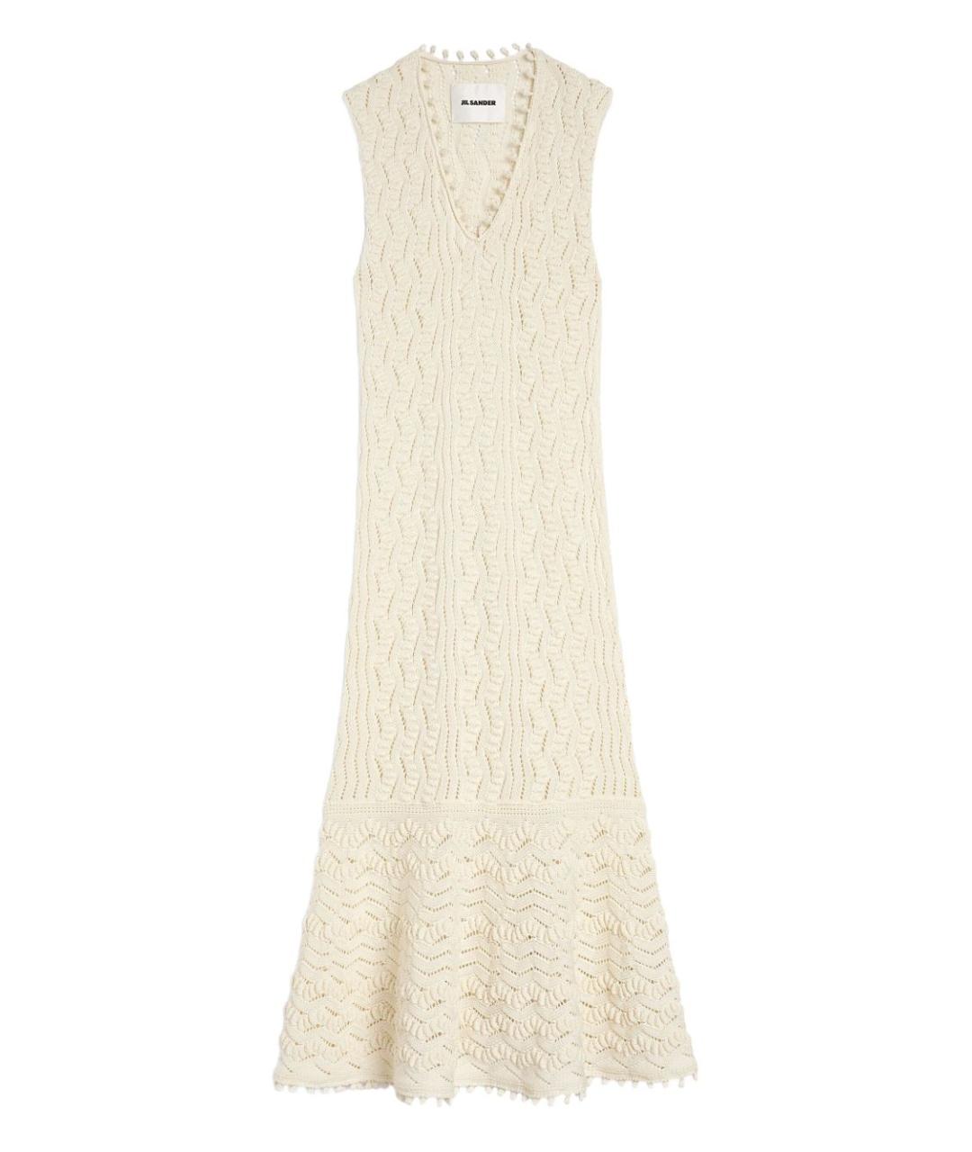 JIL SANDER Бежевое хлопковое повседневное платье, фото 1