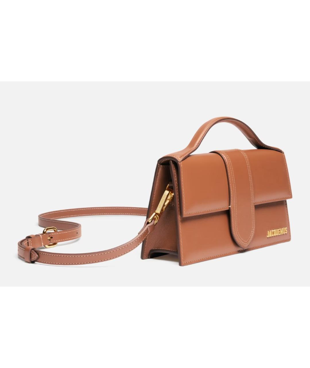 JACQUEMUS Коричневая кожаная сумка через плечо, фото 3