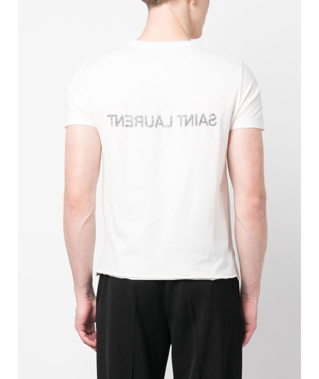SAINT LAURENT Белая хлопковая футболка, фото 5