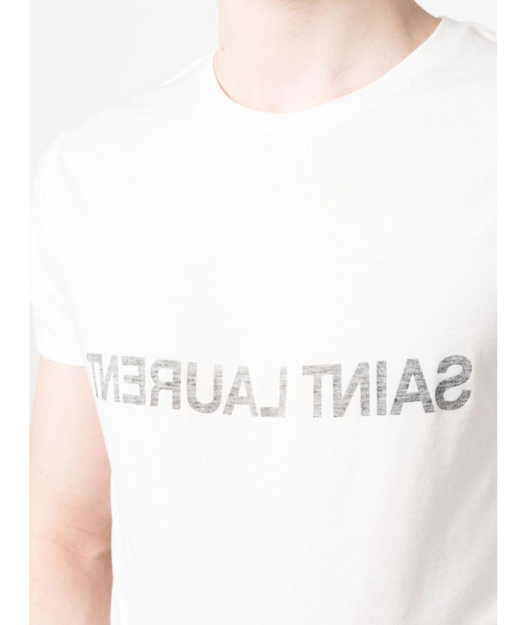 SAINT LAURENT Белая хлопковая футболка, фото 4