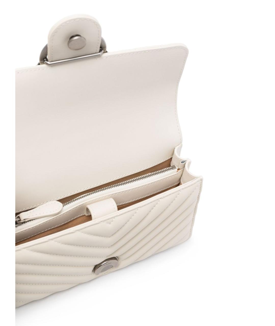 PINKO Белая кожаная сумка через плечо, фото 6