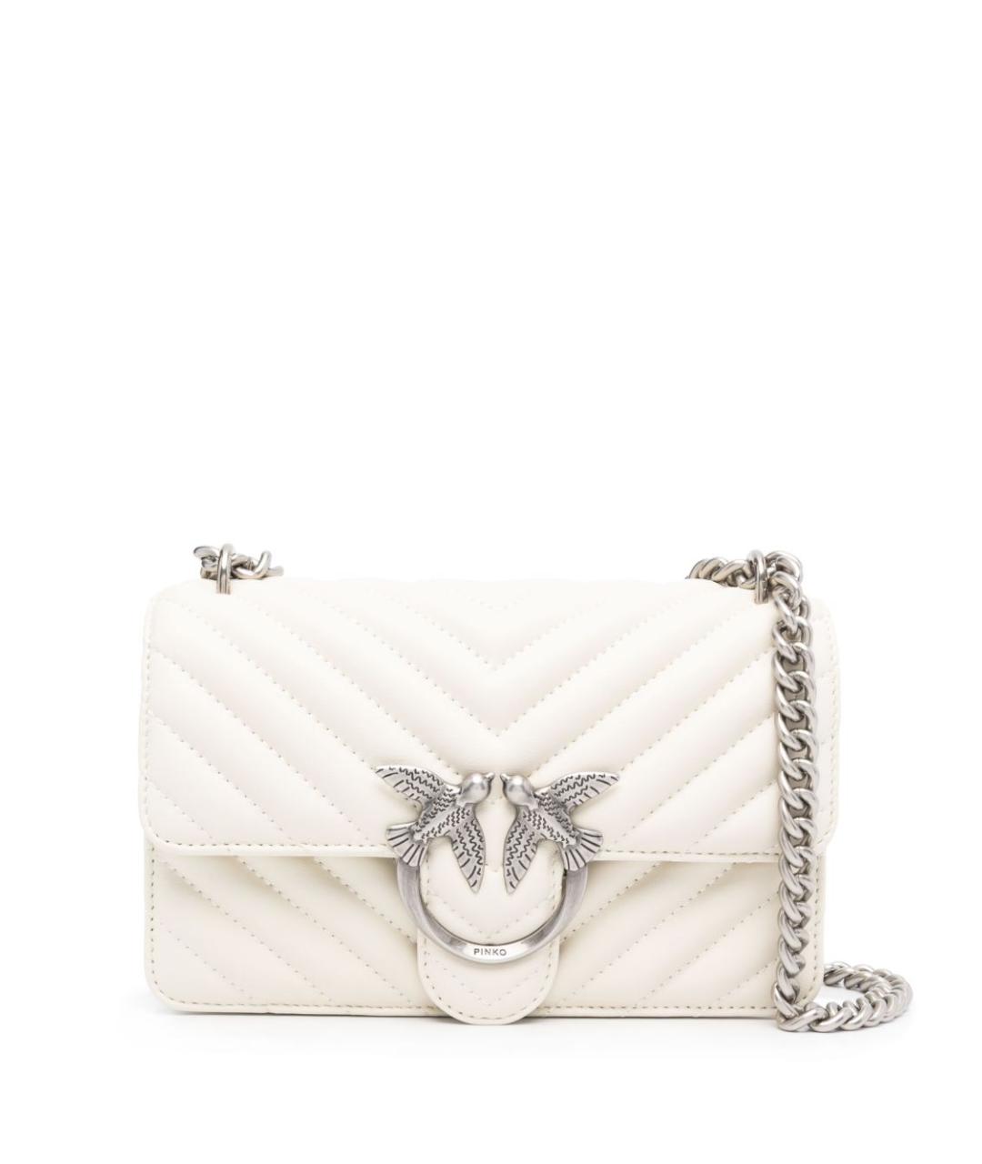PINKO Белая кожаная сумка через плечо, фото 1