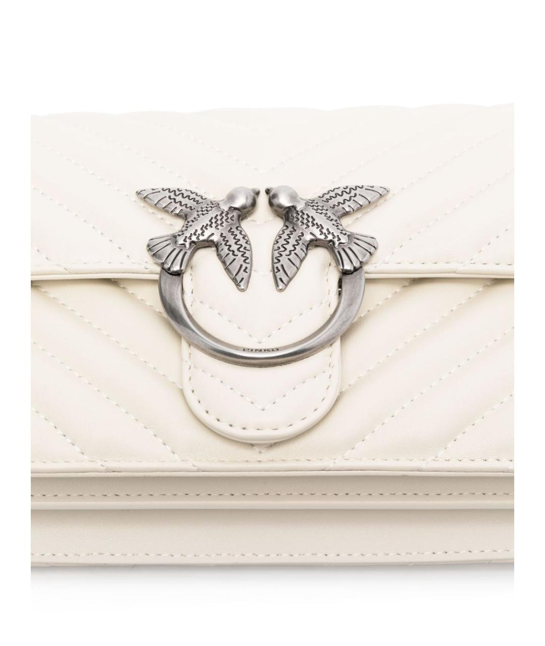 PINKO Белая кожаная сумка через плечо, фото 3