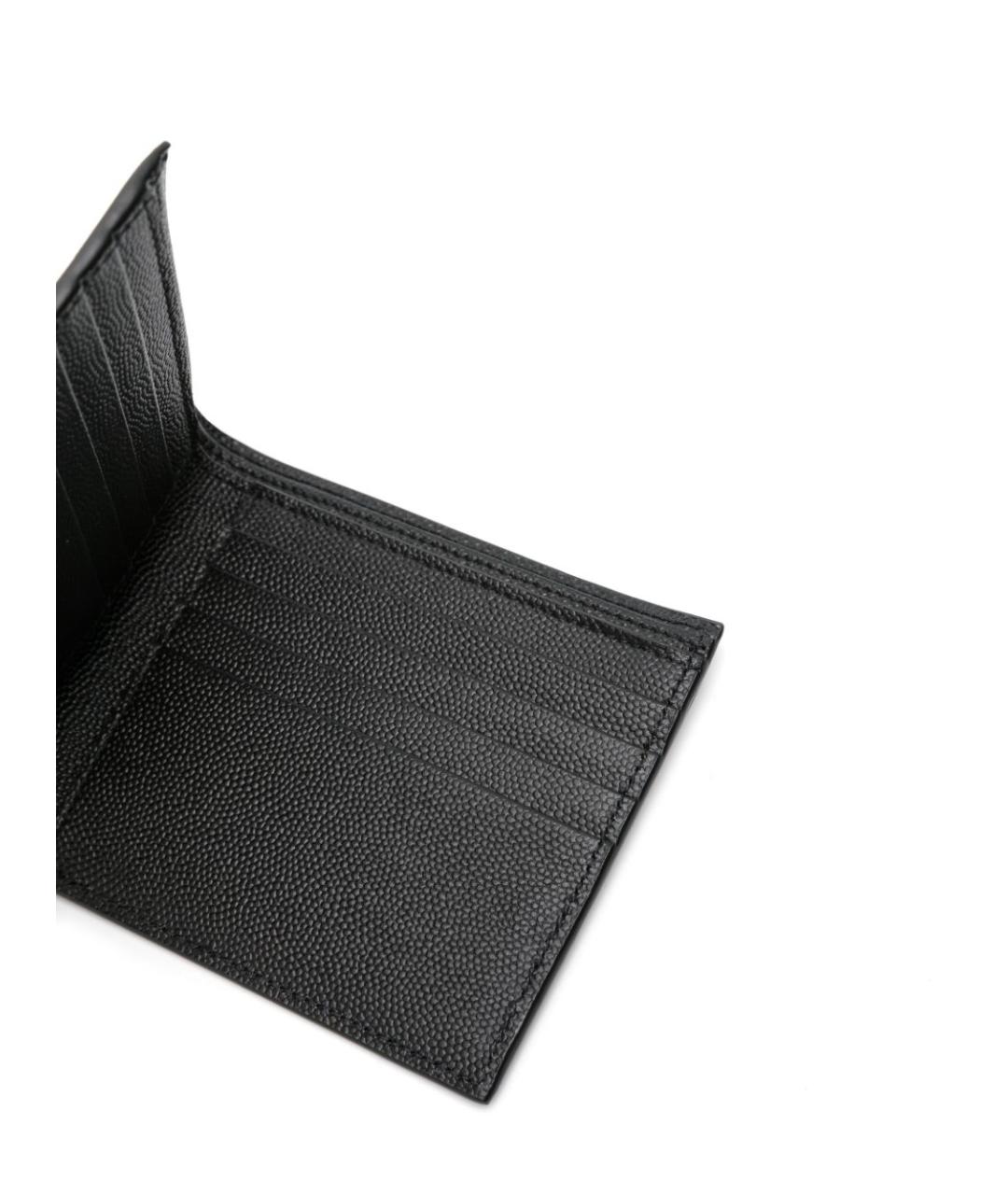 SAINT LAURENT Черный кожаный кошелек, фото 3