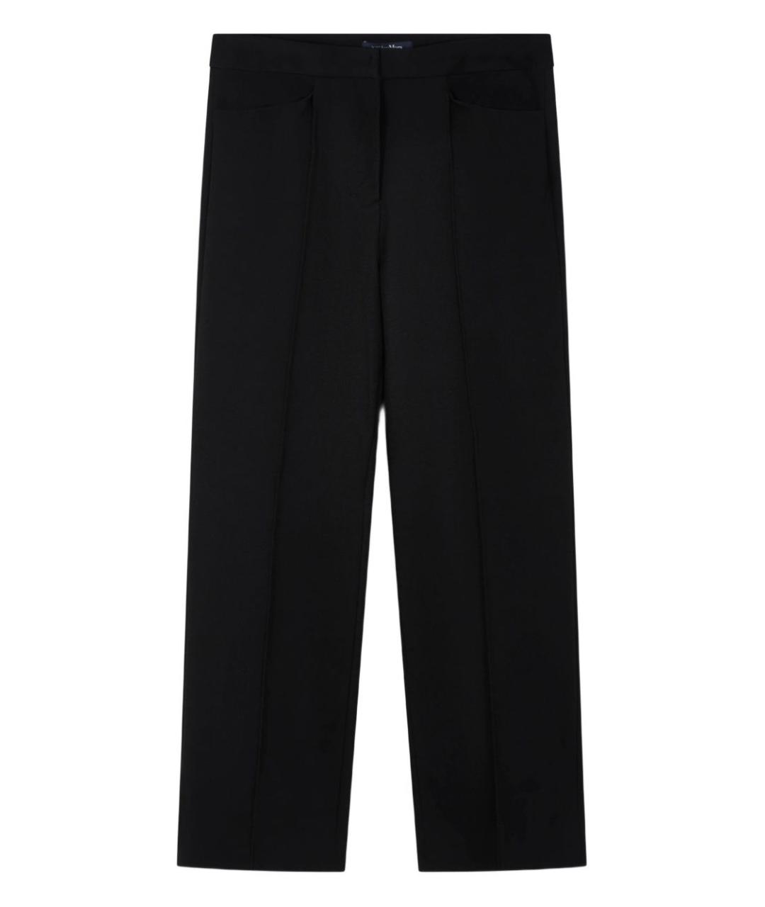 'S MAX MARA Черные хлопковые прямые брюки, фото 1