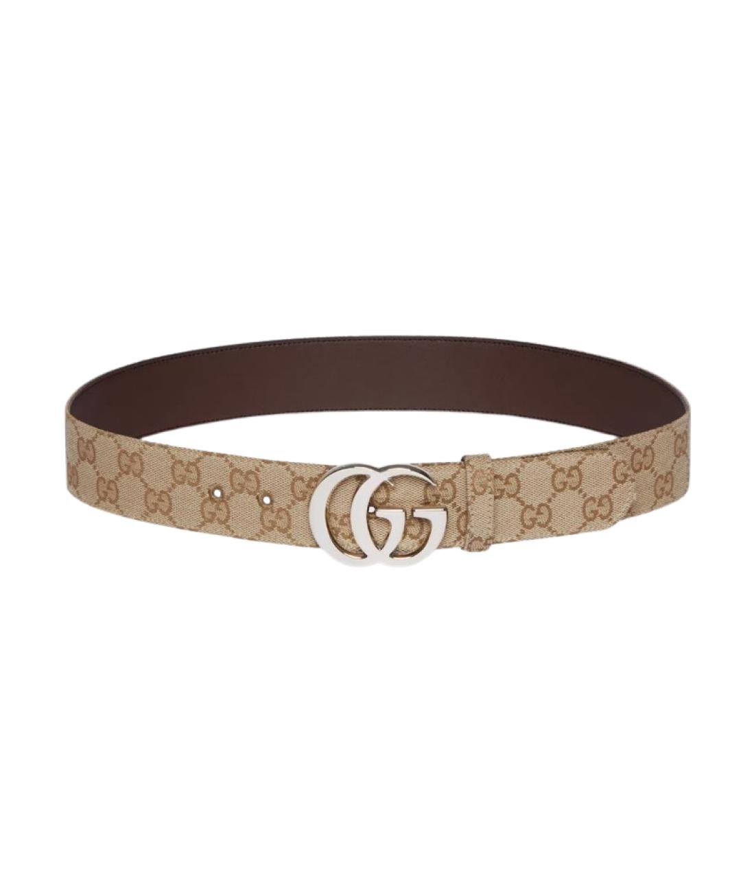 GUCCI Бежевый кожаный ремень, фото 1