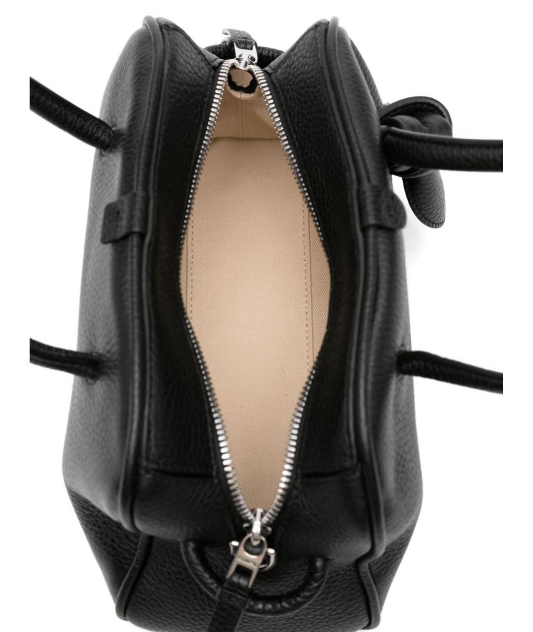 JACQUEMUS Черная кожаная сумка тоут, фото 5