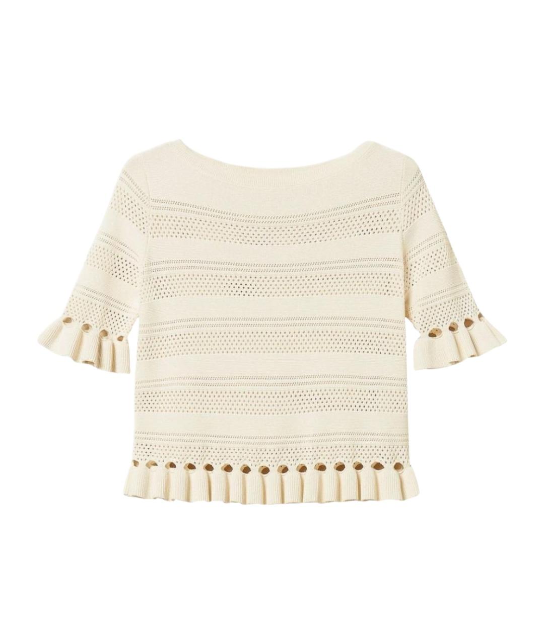 TWIN-SET Бежевый хлопковый джемпер / свитер, фото 1