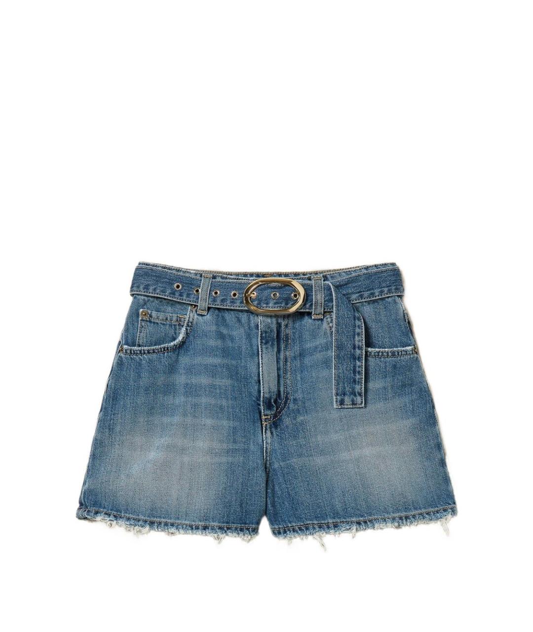 TWIN-SET Синие хлопковые шорты, фото 1