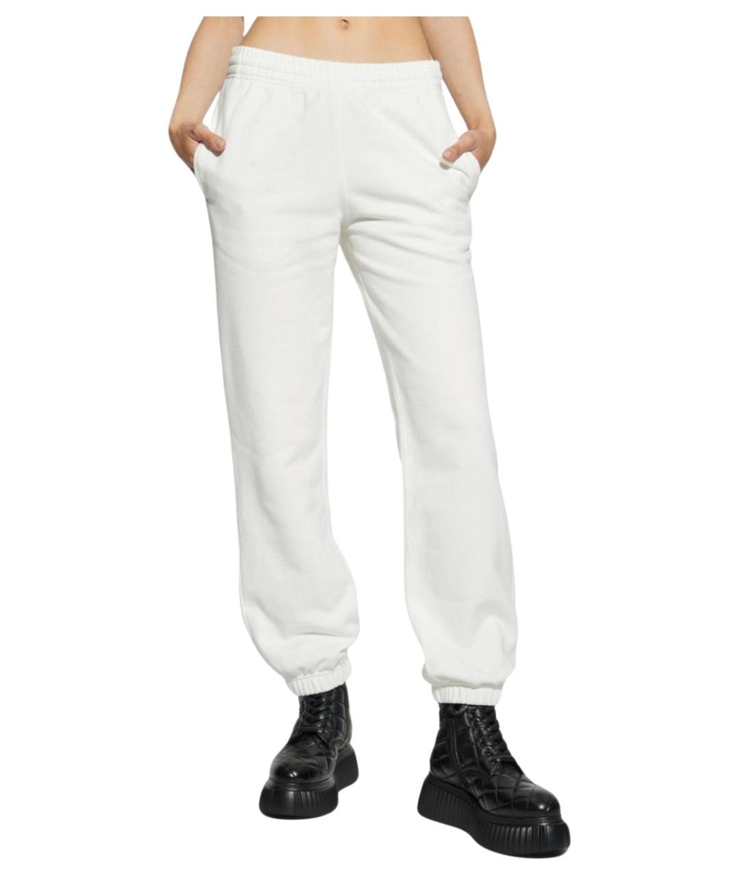 BURBERRY Белые хлопковые прямые брюки, фото 3