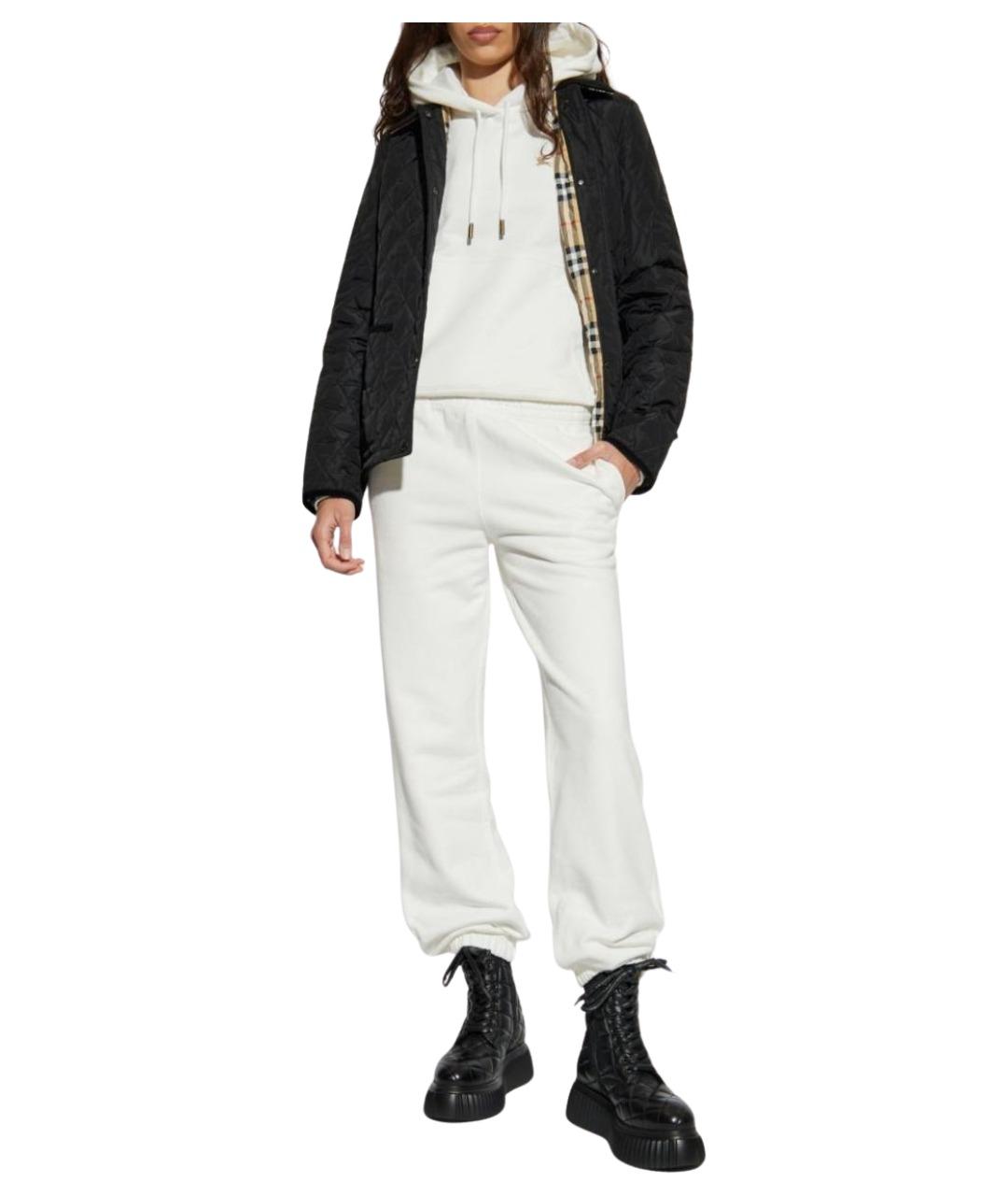 BURBERRY Белые хлопковые прямые брюки, фото 4