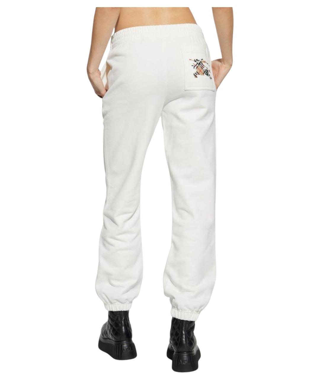 BURBERRY Белые хлопковые прямые брюки, фото 5