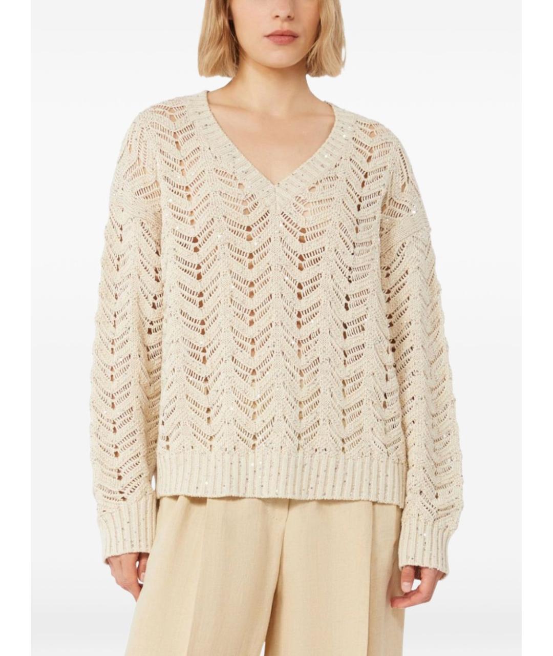 MAX MARA STUDIO Бежевый джемпер / свитер, фото 2