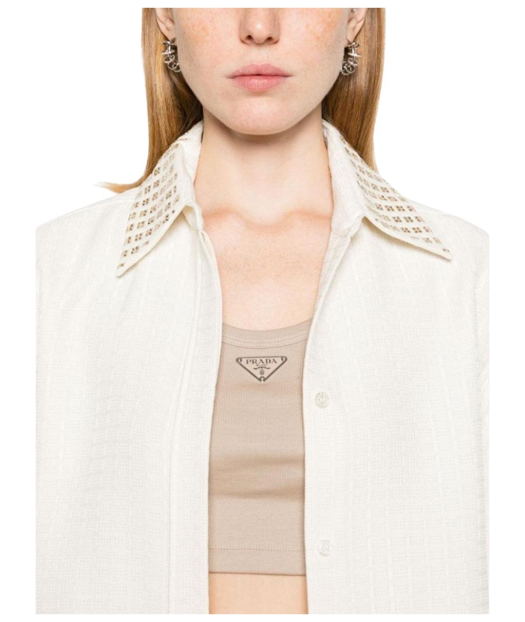 GOLDEN GOOSE DELUXE BRAND Белая хлопковая рубашка, фото 4