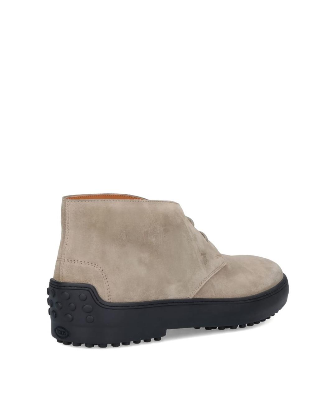 TOD'S Бежевые замшевые высокие ботинки, фото 2
