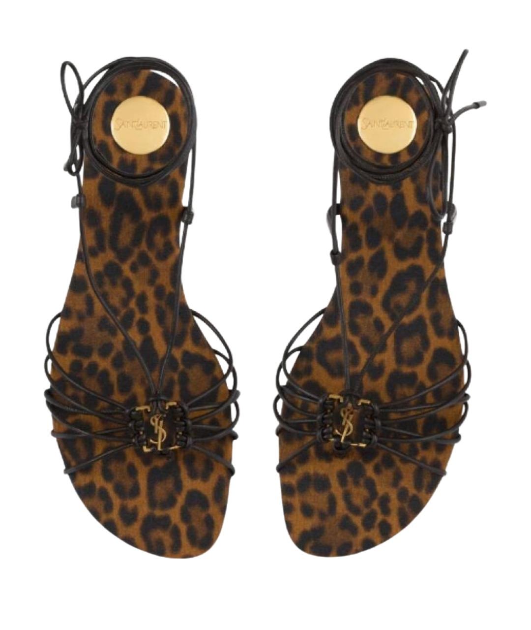 SAINT LAURENT Мульти кожаные босоножки, фото 2