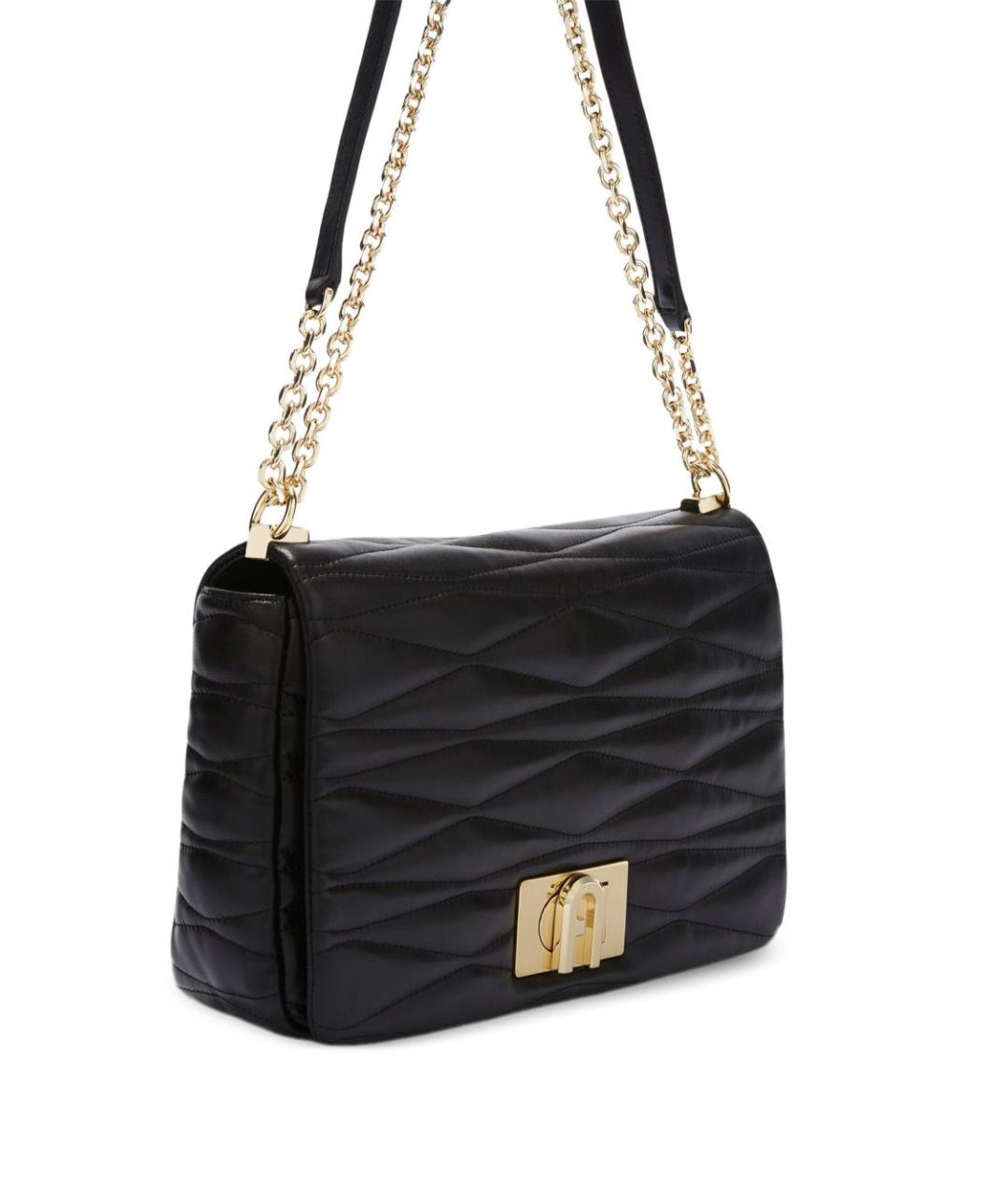 FURLA Черная кожаная сумка через плечо, фото 3