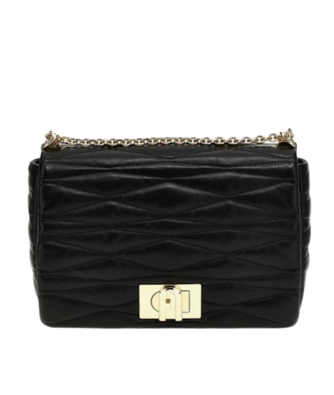 FURLA Черная кожаная сумка через плечо, фото 1