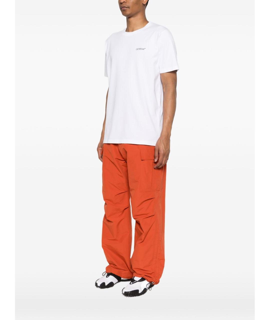 OFF-WHITE Белая хлопковая футболка, фото 4