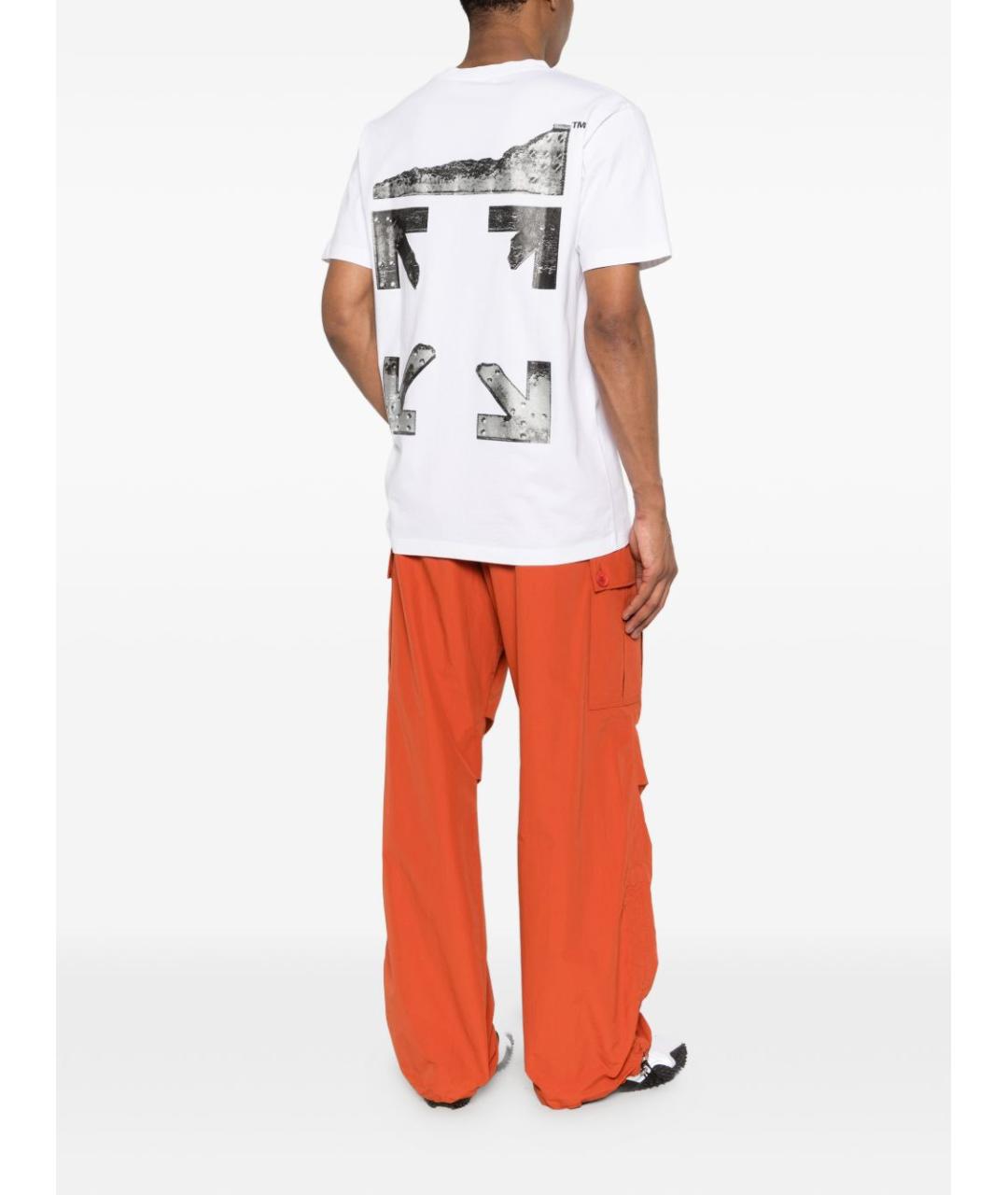 OFF-WHITE Белая хлопковая футболка, фото 5