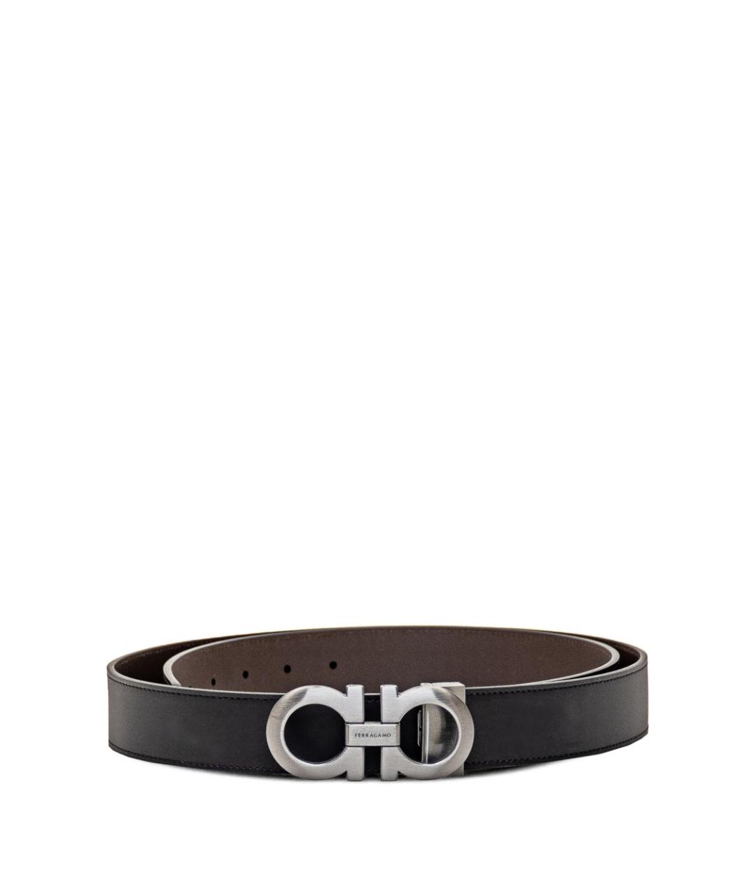 FERRAGAMO Черный кожаный ремень, фото 3