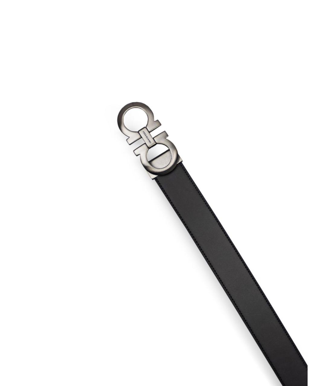 FERRAGAMO Черный кожаный ремень, фото 4