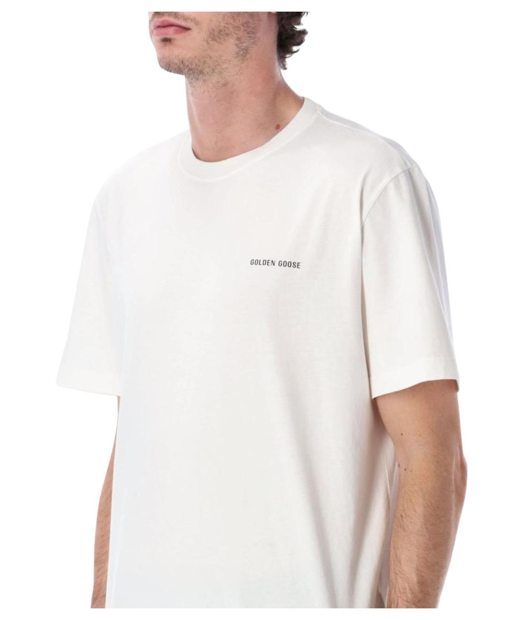 GOLDEN GOOSE DELUXE BRAND Белая хлопковая футболка, фото 5
