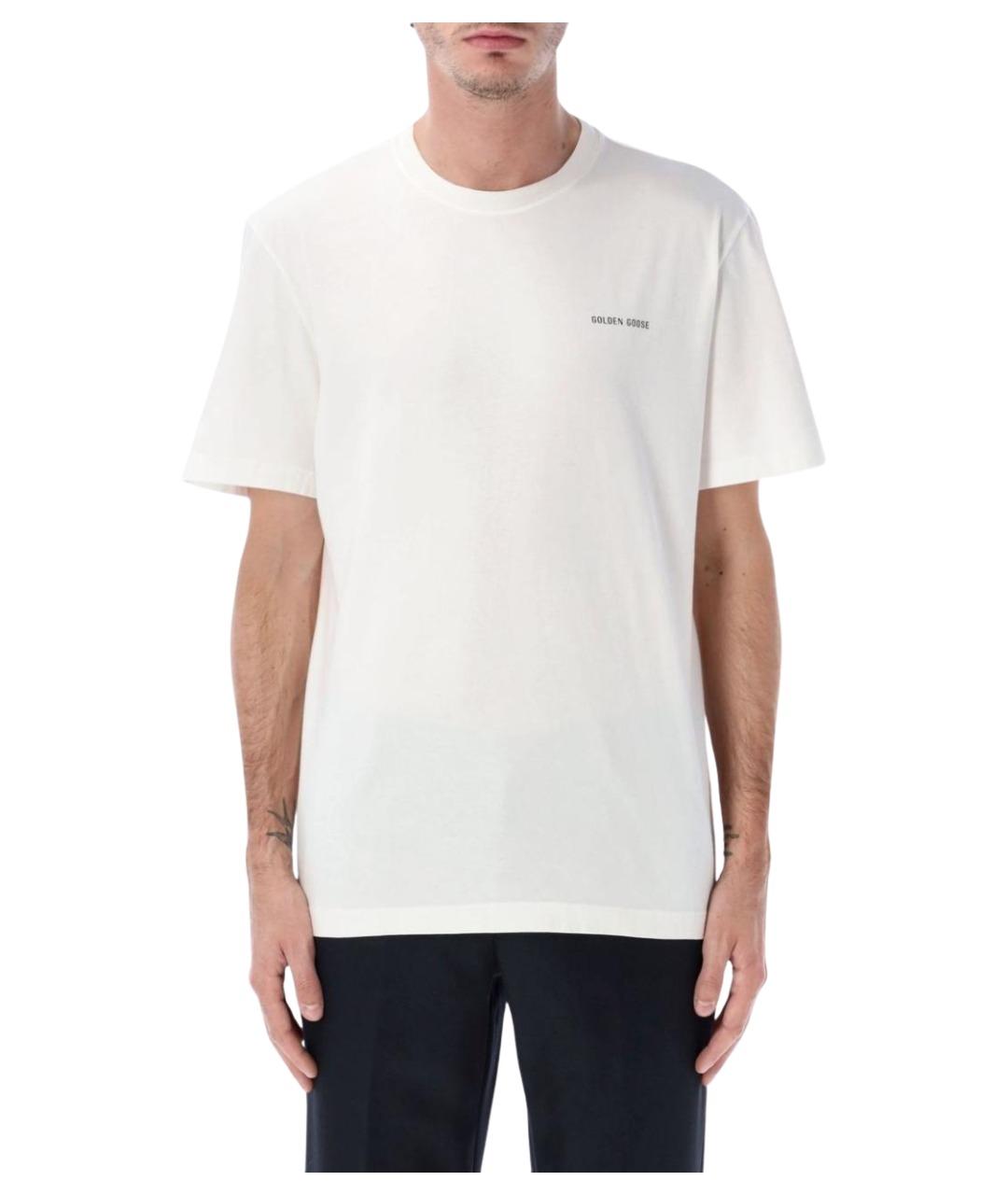 GOLDEN GOOSE DELUXE BRAND Белая хлопковая футболка, фото 3